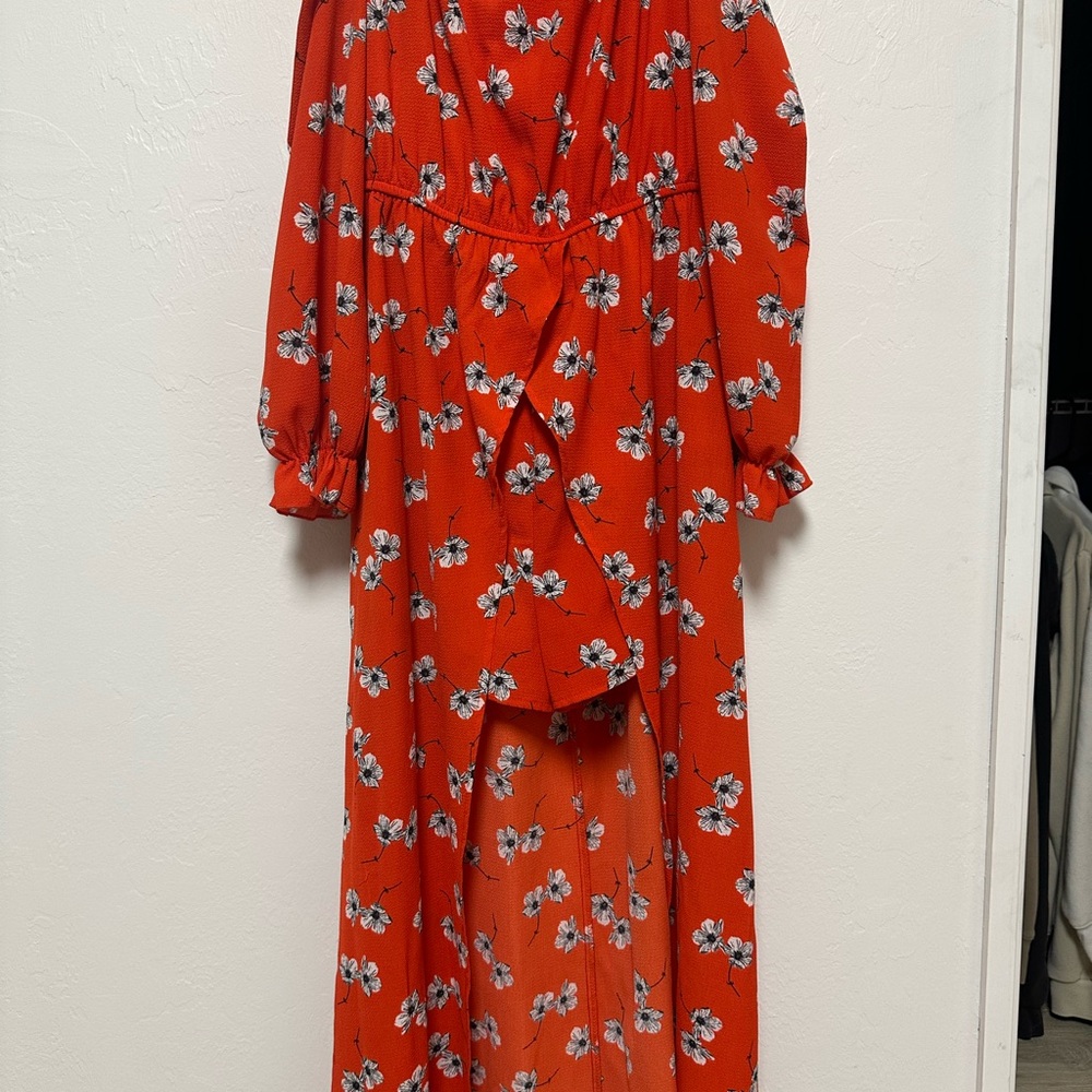 Speechless Red Floral Jumpsuit
